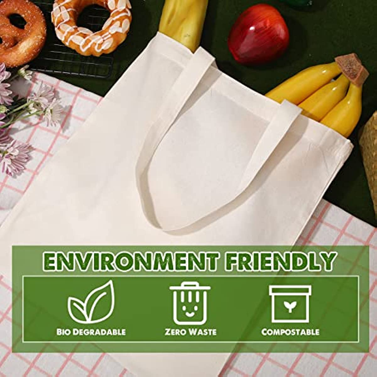 Wholesale Custom Print Logo Reusable Plain White Blank Cotton Canvas Tote Shopping Bag