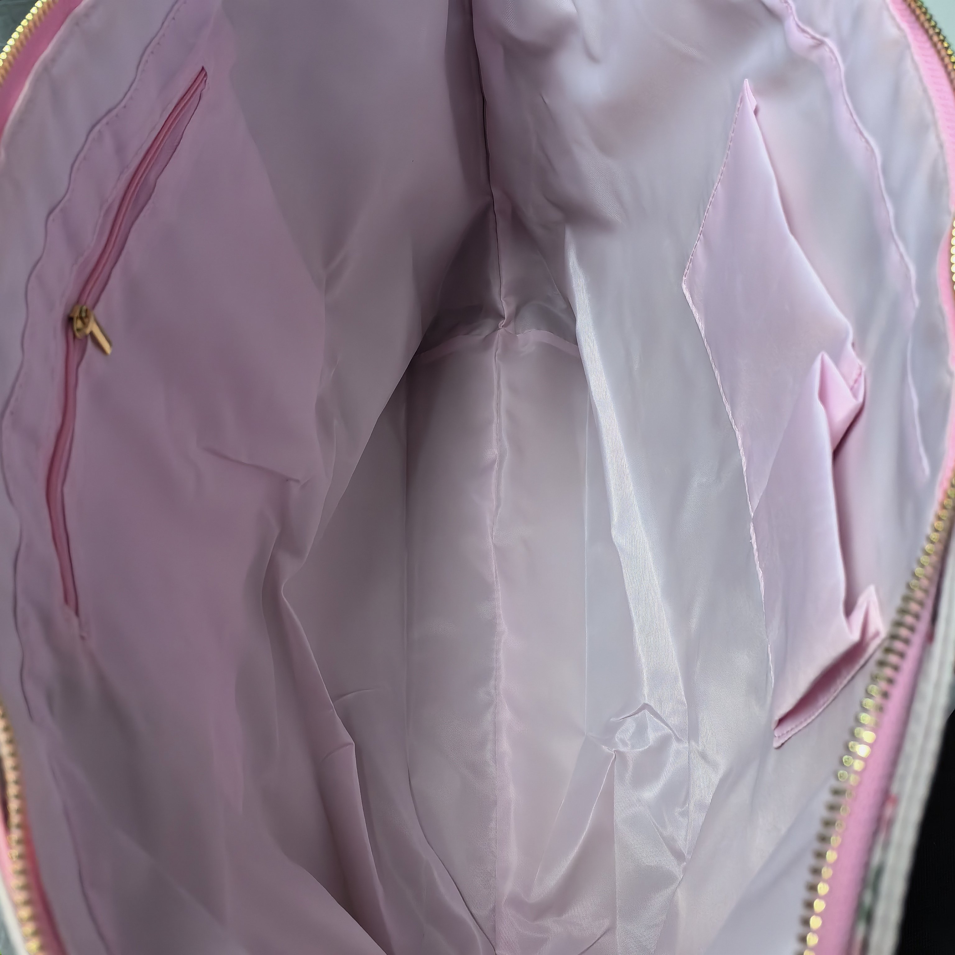 Hot Sale Floral Pink and Blue Handbags Travel Bag Zip Closure Shoulder Waterproof Nylon Shopping Bag with Zipper Women Tote Bag
