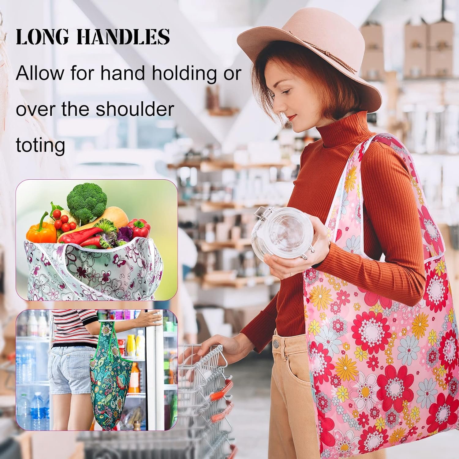 Personalized waterproof recycled RPET grocery t-shirt carry tote 190T polyester folding into pouch vest shopping bag