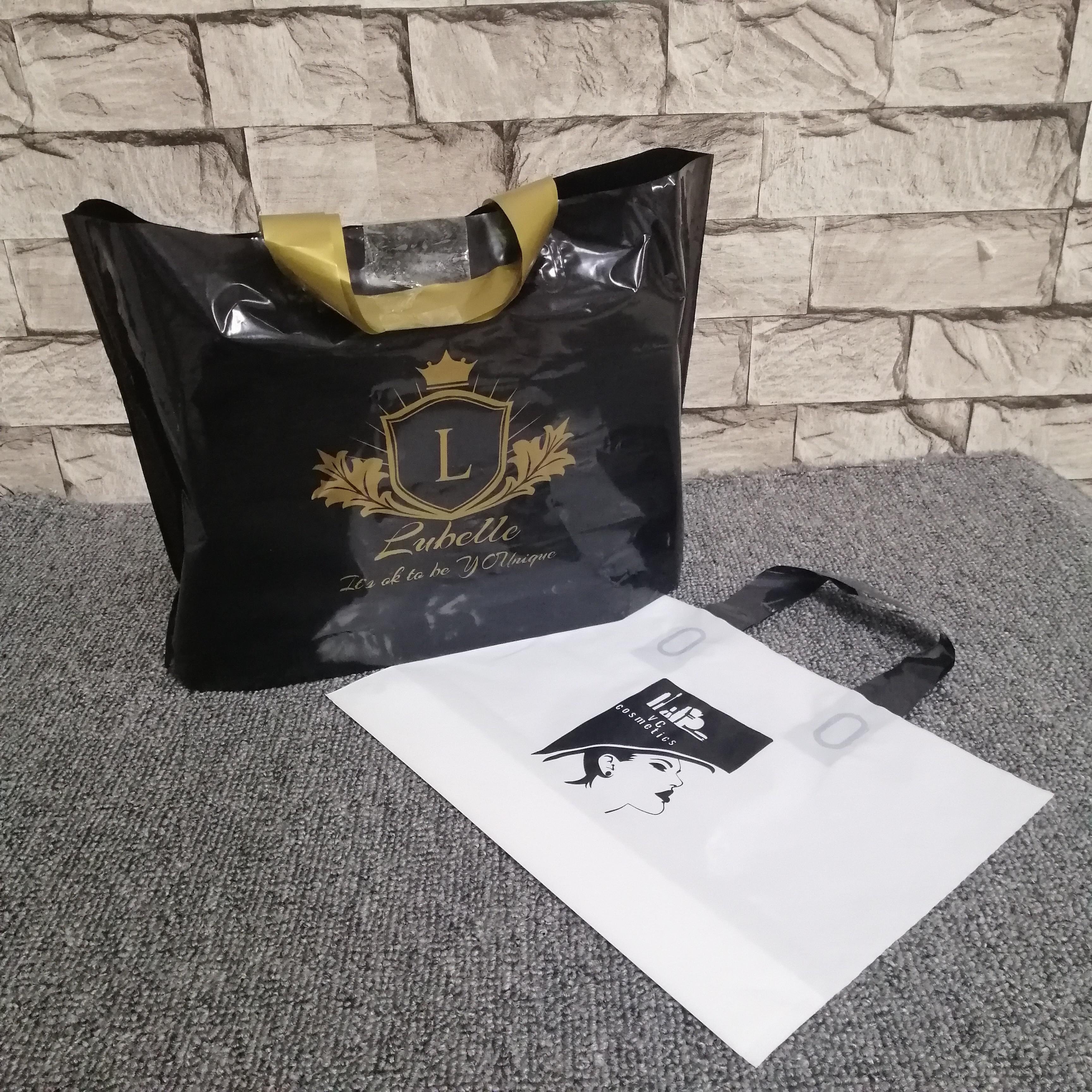 Store custom store plastic shopping bag with logo hdpe plastic shopping bags for clothing reusable plastic bags