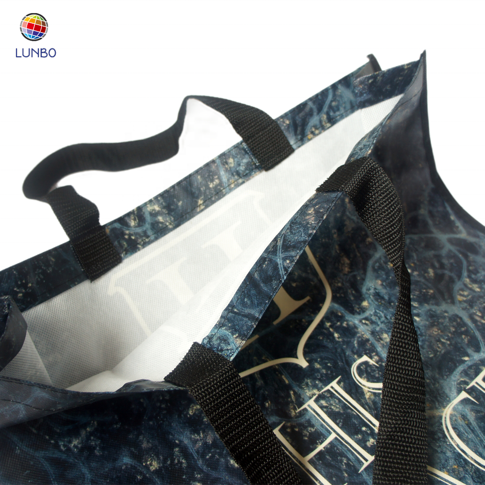 Custom Logo Printed Reusable Felt Fabric Tote Handle Non Woven Shopping Bags For Shoe Clothing Gift Packaging