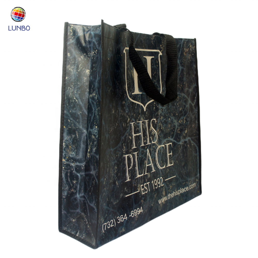 Custom Logo Printed Reusable Felt Fabric Tote Handle Non Woven Shopping Bags For Shoe Clothing Gift Packaging