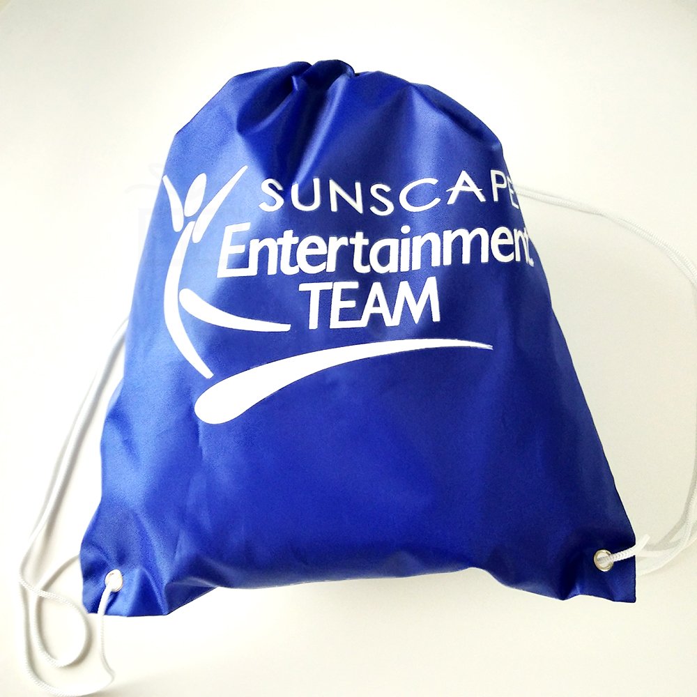 Custom logo printable sports gym bag small packaging polyester nylon drawstring bag