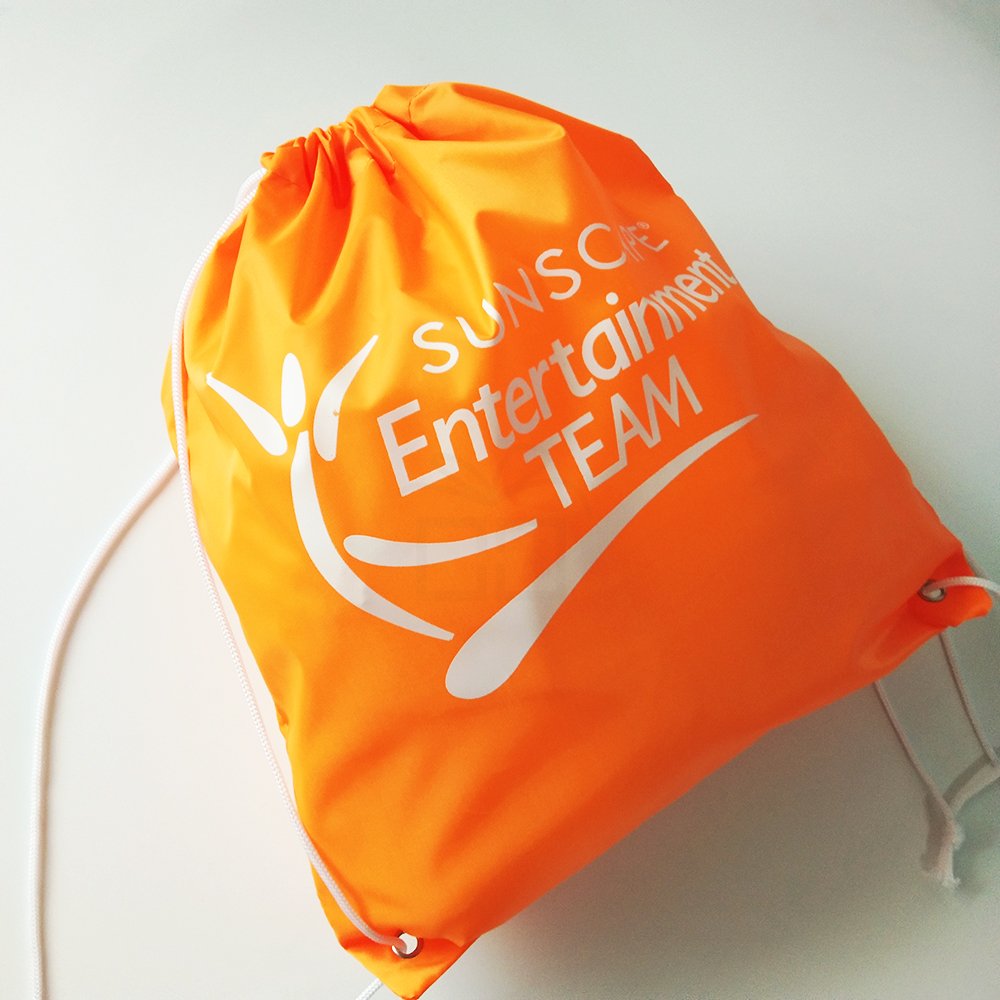 Custom logo printable sports gym bag small packaging polyester nylon drawstring bag