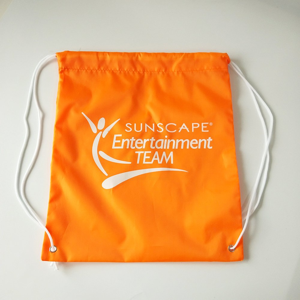 Custom logo printable sports gym bag small packaging polyester nylon drawstring bag
