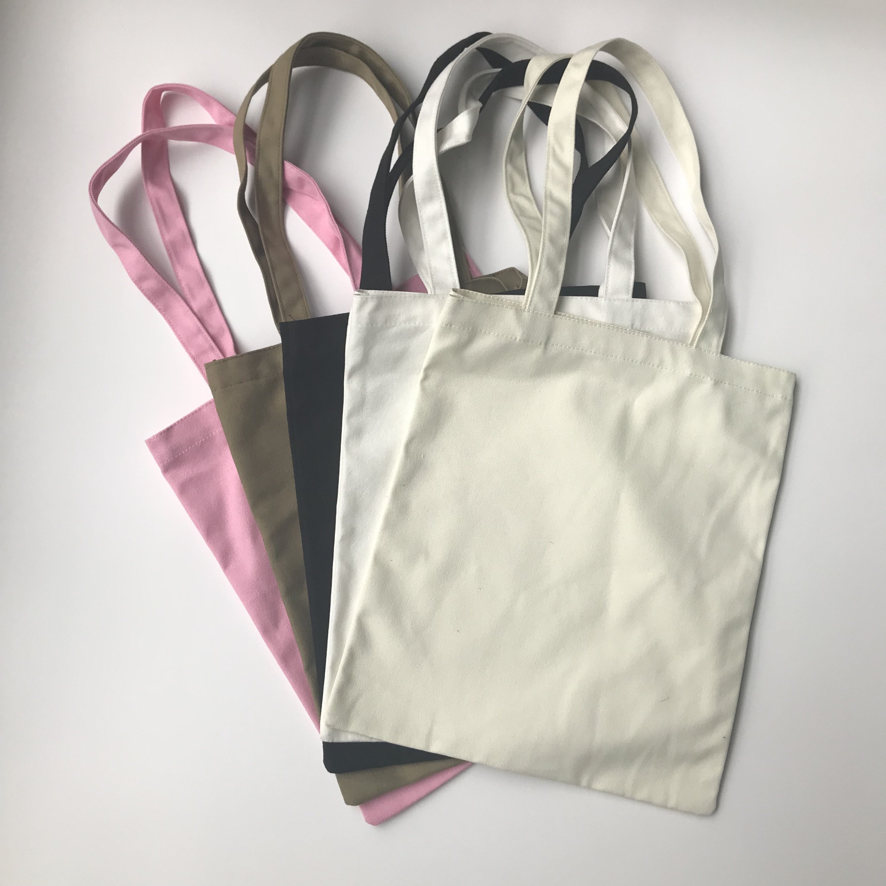 various colors blank extra large canvas grocery shopping bags with custom printed logos
