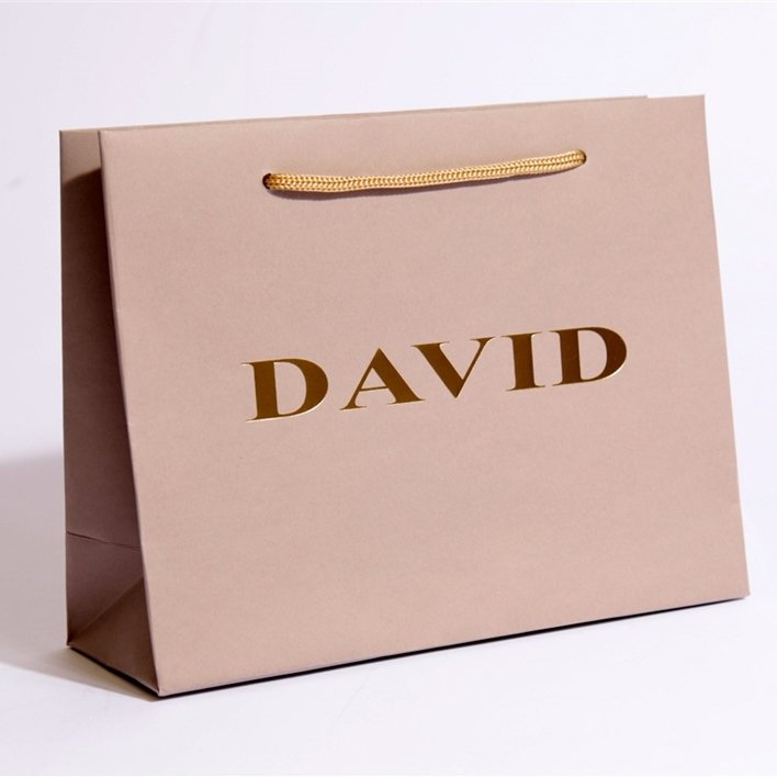 Customized private label ribbon bow gray jewelry cotton shopping bags with handle