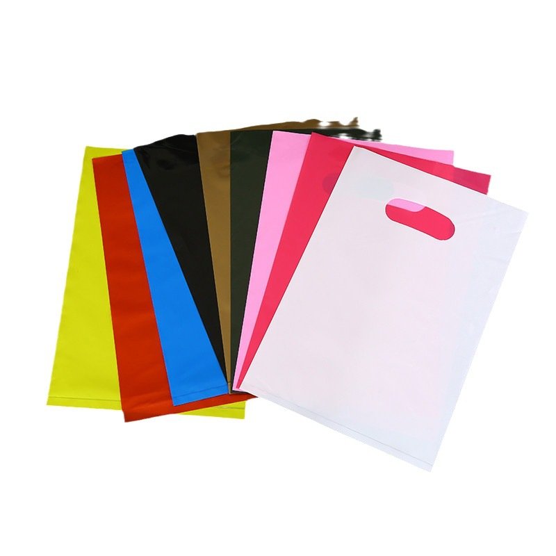 Customized LDPE Plastic Shopping Bags Poly Die Cut Handle Bags Recyclable Retail Shopping Bags With Logo Printed