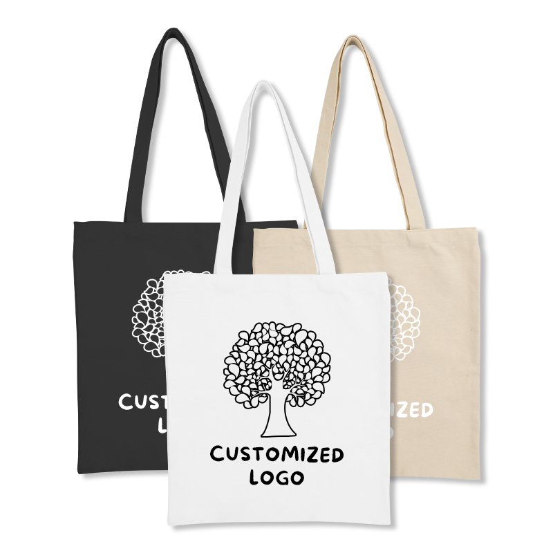 Best Shop Market Private Label Eco-Friendly Black White Blue Recyclable Shopping Tote Bags for Clothes