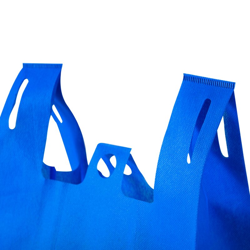 Biodegradable non woven grocery store shopping carry out t-shirt bag custom shopping bags with logo