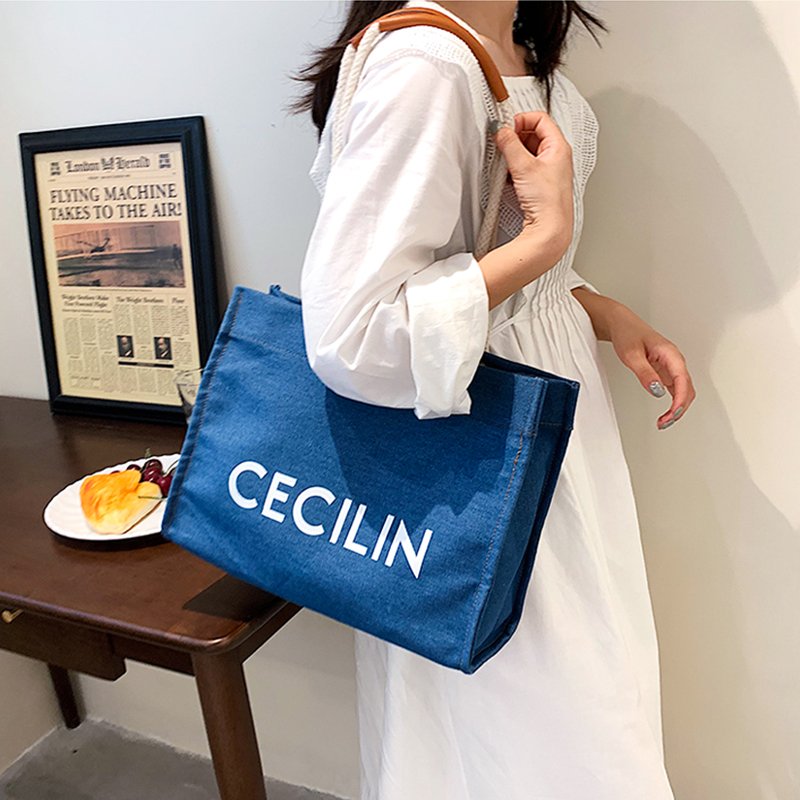 Promotional Cheap Canvas Tote Bag with Custom Printed Logo Zipper Customized Canvas Shoulder Bag Cotton Canvas Tote Shopping Bag