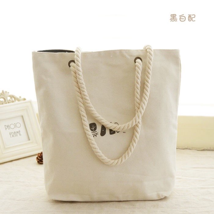 Promotional Cheap Canvas Tote Bag with Custom Printed Logo Zipper Customized Canvas Shoulder Bag Cotton Canvas Tote Shopping Bag