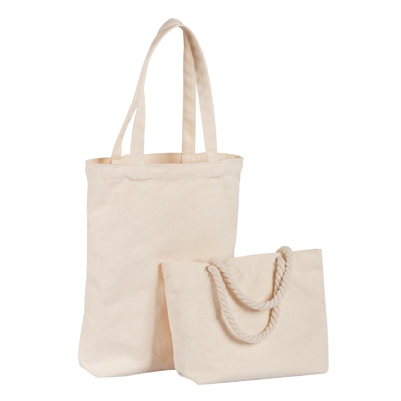 Promotional Cheap Canvas Tote Bag with Custom Printed Logo Zipper Customized Canvas Shoulder Bag Cotton Canvas Tote Shopping Bag