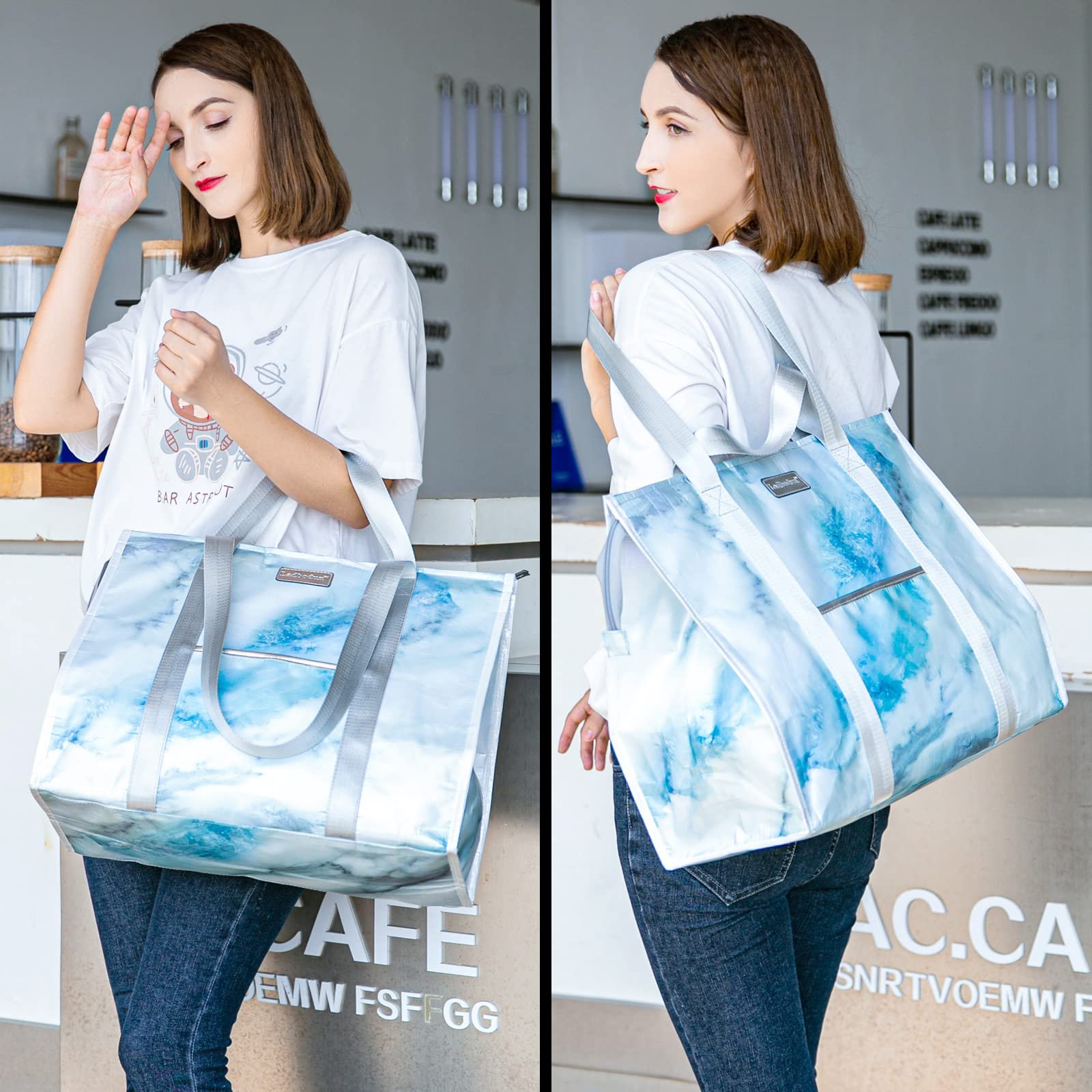 Extra Large Heavy Duty Insulated Reusable Tote Grocery Thermal Shopping Bag Cooler Bag