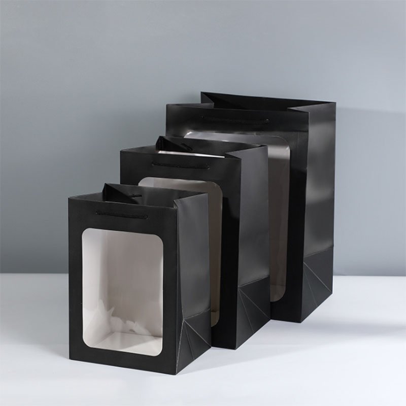 Factory Price Flower Carry Bag Marble Gift Bag Packaging Shopping Bag With Window
