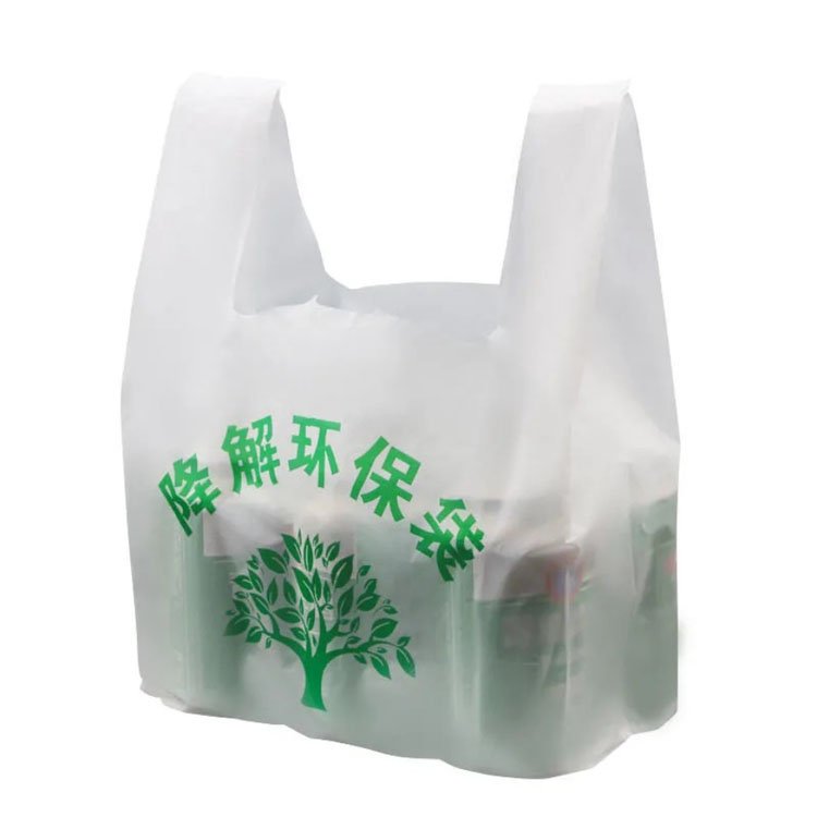 Custom Design Eco friendly 100% Biodegradable Plastic Shopping Bag For Supermarket