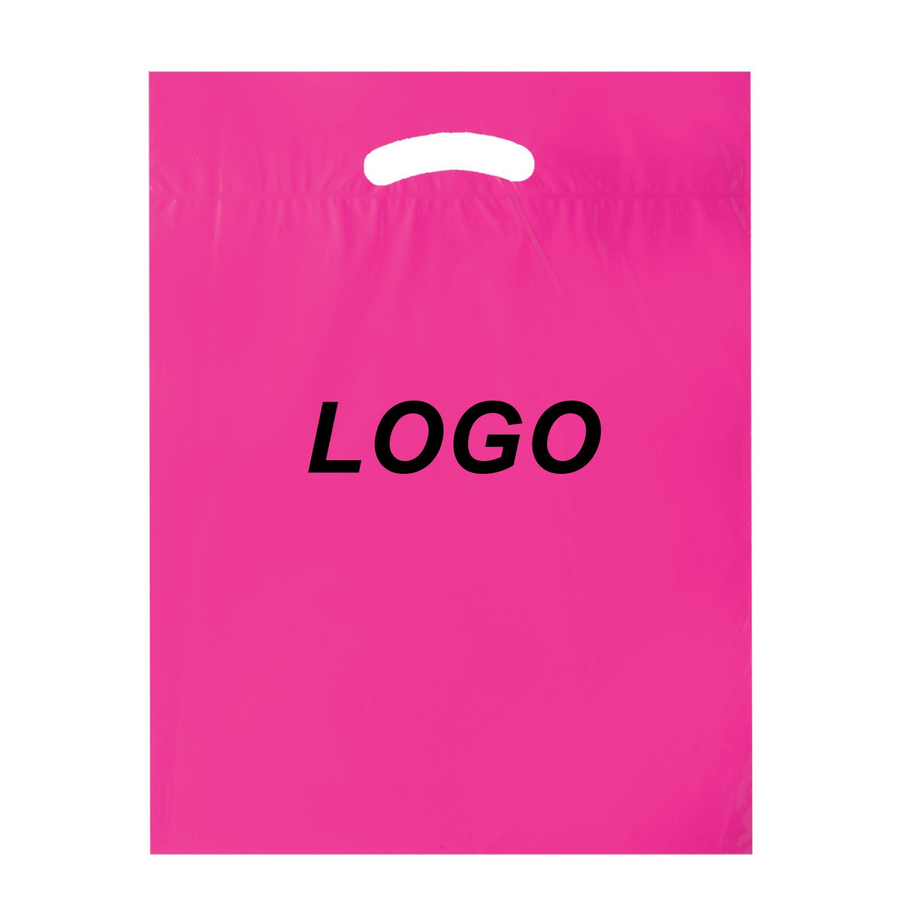 Custom Printed Logo Design Handle Plastic Bag Die Cut Bag Shopping Bag For Clothing/shoe Packing With Your Own Design