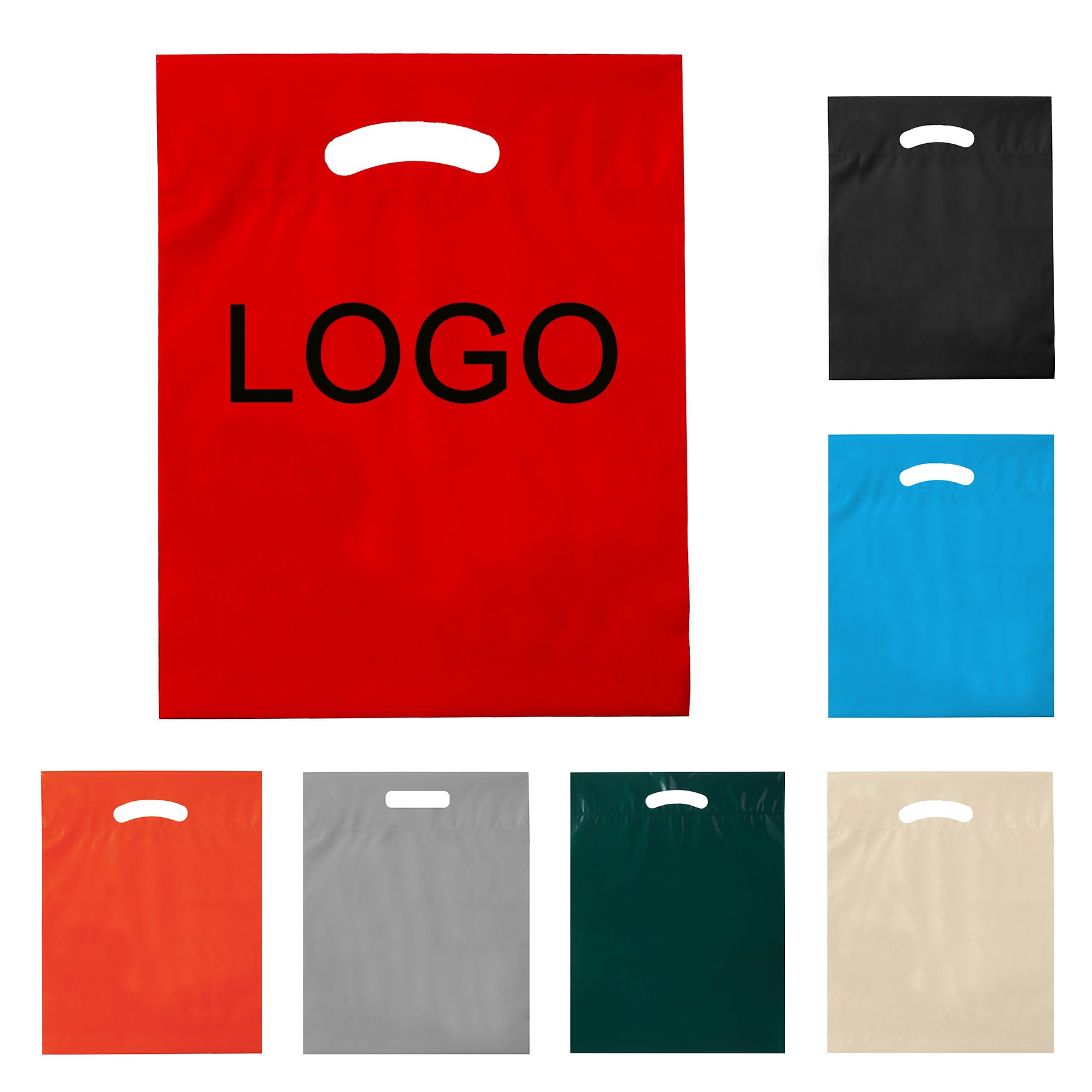 Custom Printed Logo Design Handle Plastic Bag Die Cut Bag Shopping Bag For Clothing/shoe Packing With Your Own Design