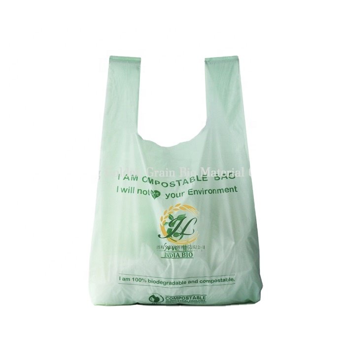 wholesales biodegradable plastic shopping bag t-shirt shopping bag biodegradable
