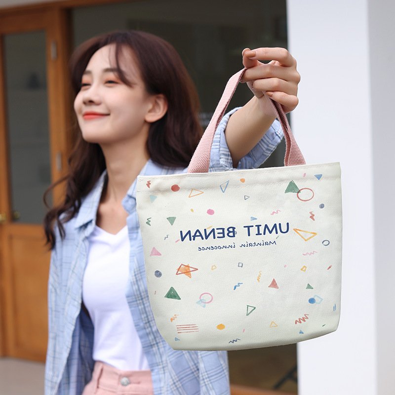 Cotton Canvas Handbags Shopping Shoulder Bag Cute Canvas Bag For Girls High-capacity Tote Bag