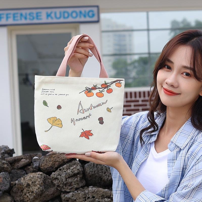 Cotton Canvas Handbags Shopping Shoulder Bag Cute Canvas Bag For Girls High-capacity Tote Bag