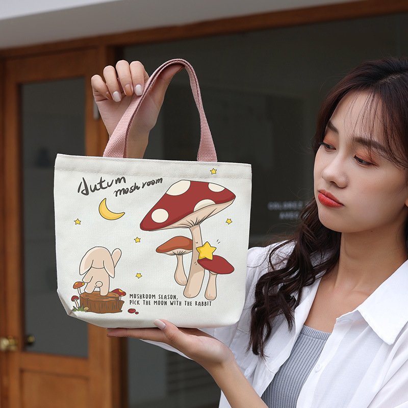 Cotton Canvas Handbags Shopping Shoulder Bag Cute Canvas Bag For Girls High-capacity Tote Bag