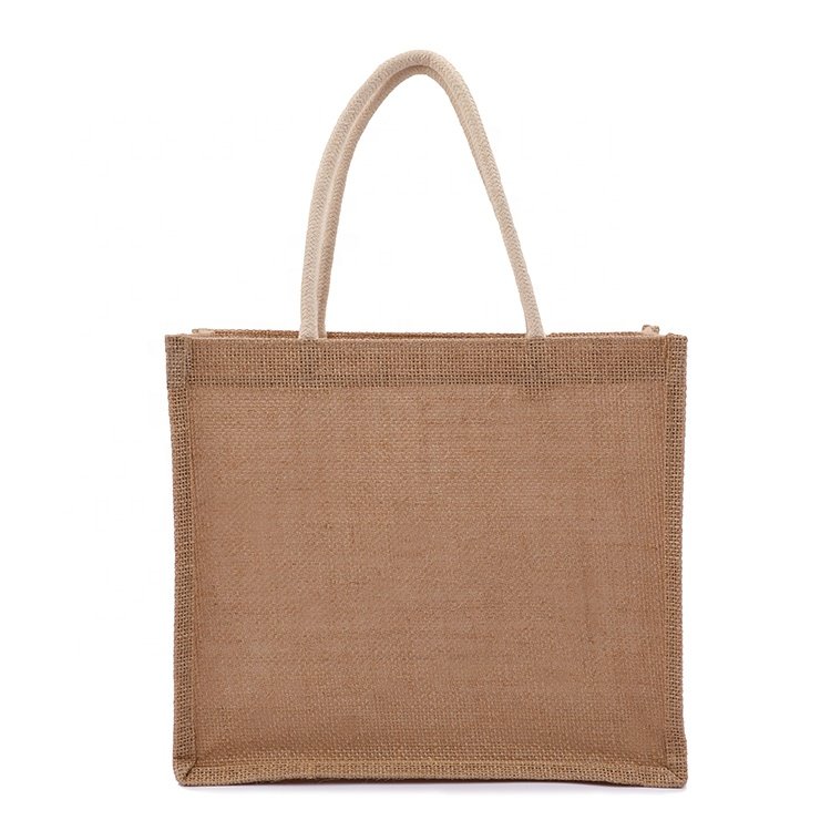 eco- friendly burlap tote bags reusable iso bsci preserve recycled cotton jute shopping tote bag 12 in tote jute