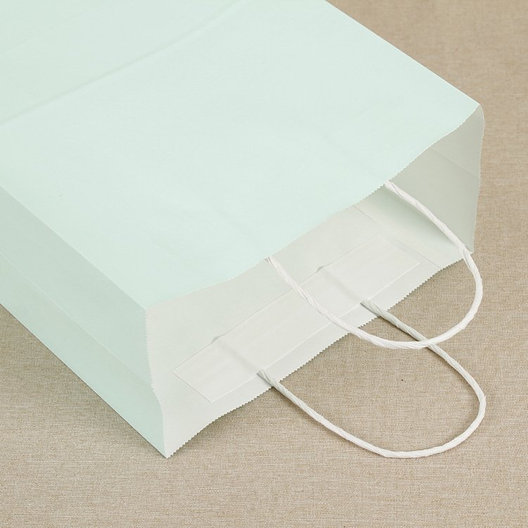 Customize Mint Green Modern Luxury Boutique Shopping Bags Colourful Paper Carry Bags with Logo Print for Retail