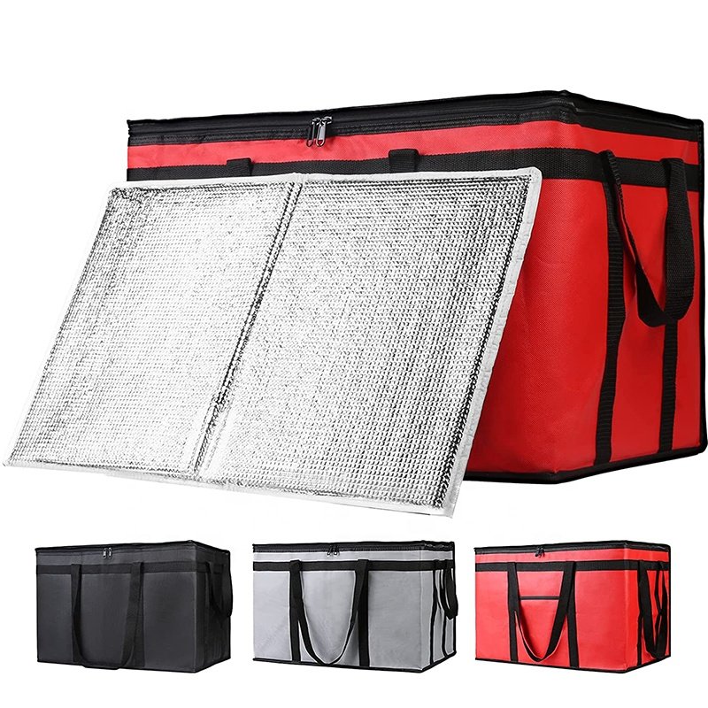 Custom Friendly thermal Insulated Food Delivery Bag,Grocery Tote Insulation shopping Bag with zipper