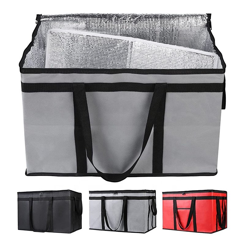Custom Friendly thermal Insulated Food Delivery Bag,Grocery Tote Insulation shopping Bag with zipper