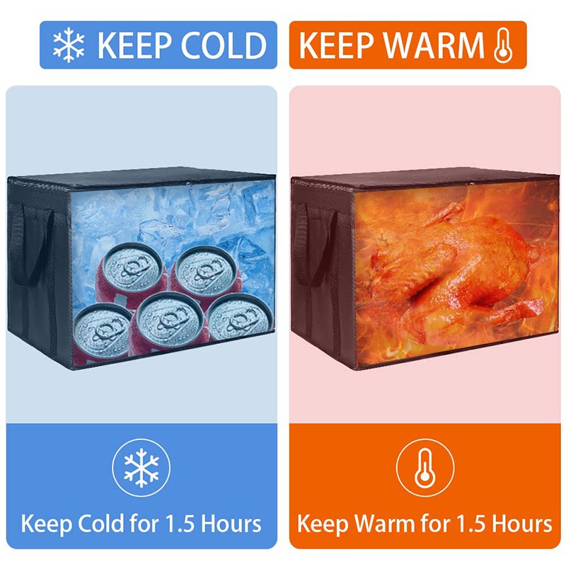 Custom Friendly thermal Insulated Food Delivery Bag,Grocery Tote Insulation shopping Bag with zipper