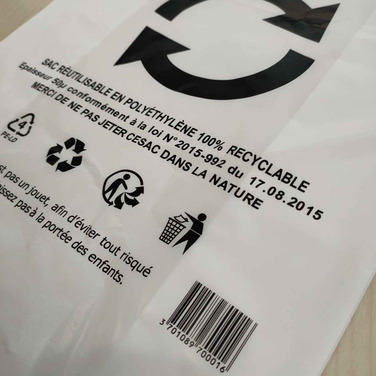 LDPE Plastic T-Shirt Shopping Bag Logo Printing High Quality Export to Eu Manufacturing in Vietnam