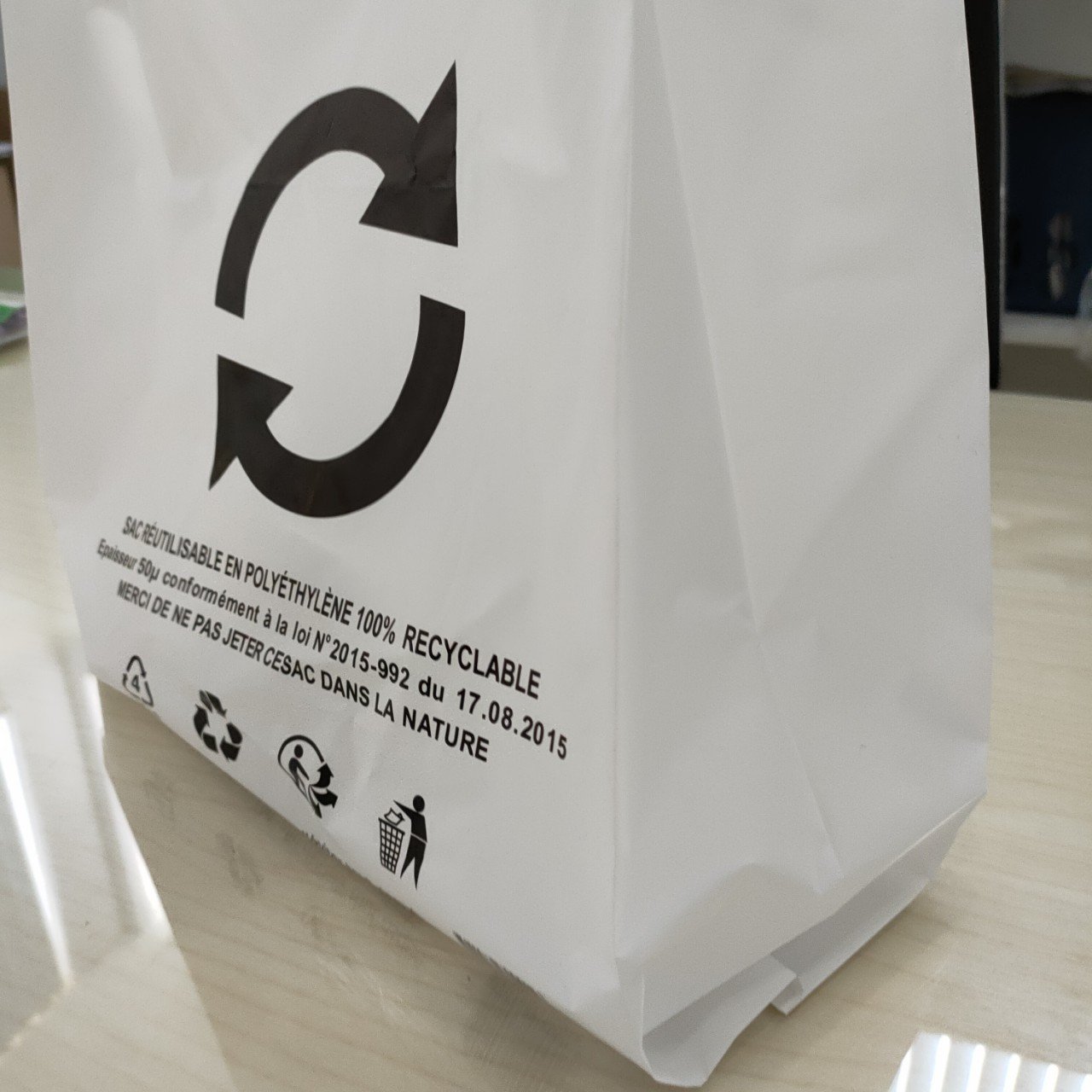 LDPE Plastic T-Shirt Shopping Bag Logo Printing High Quality Export to Eu Manufacturing in Vietnam