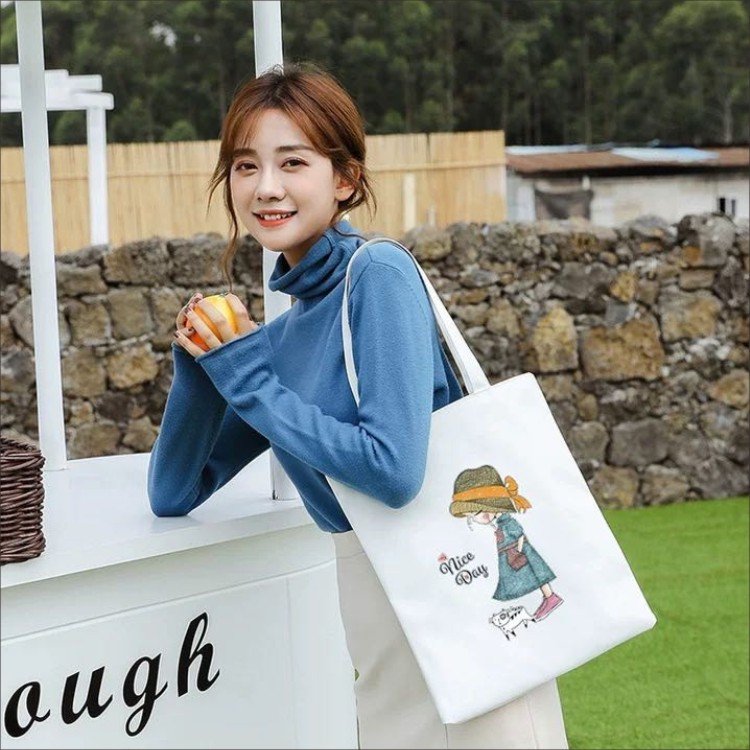 Wholesale Custom design Logo Cheap Reusable Shopping Bags Plain White Blank Cotton Canvas Tote Bag