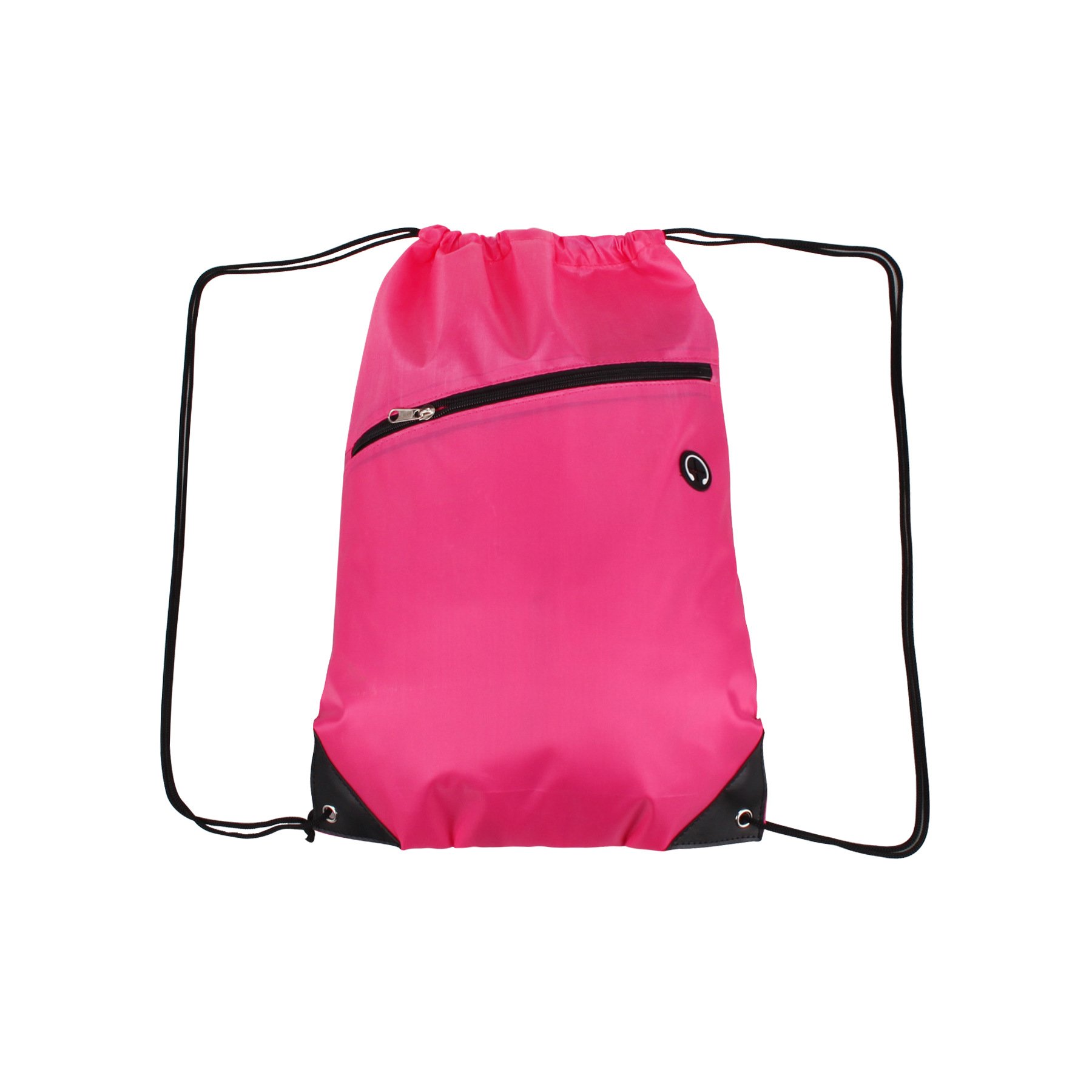 Professional Draw String Sack Pack With Logo Designer Custom Polyester Sport Drawstring Bags Custom String Backpack With Zipper