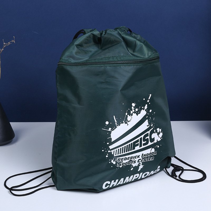 Custom Shopping Bags Durable Cheap 210D Nylon Pull String Custom Logo Drawstring Bag Sports Backpacks Drawstring