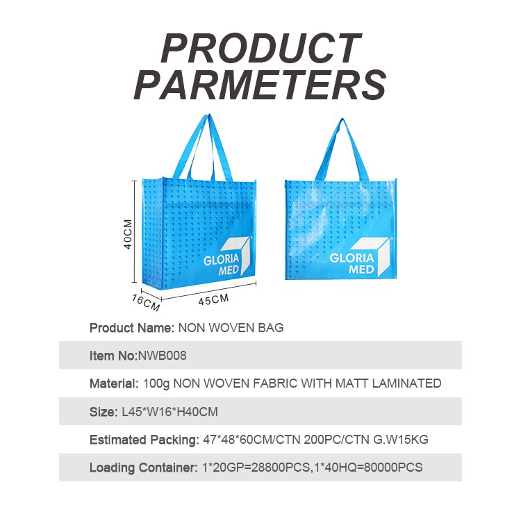 Promotional Cheap Folding Non-Woven Laminated Shopping Bag With Logo For Market