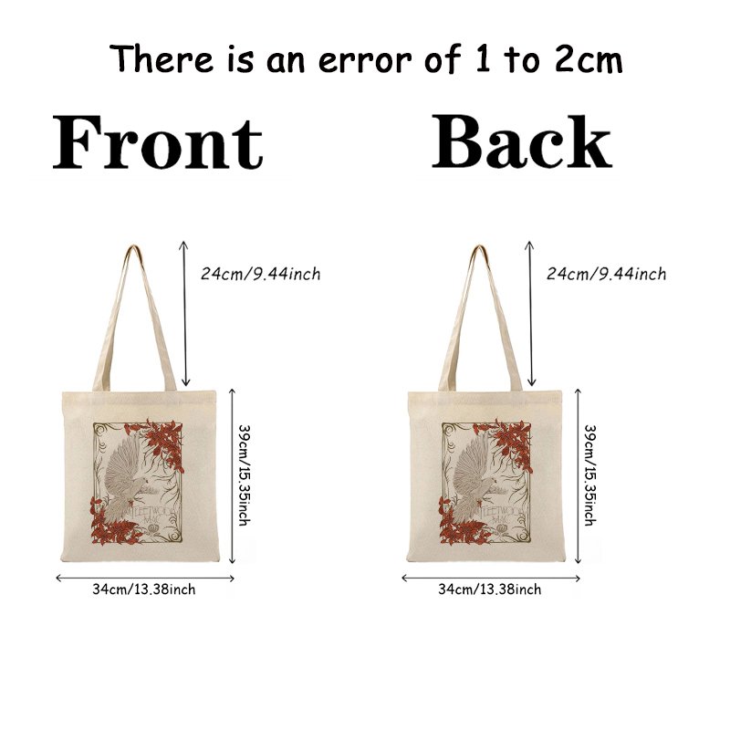 1 pc Fleetwood Mac Dove pattern Tote Canvas Personalized Shoulder Bag For Travel Women's Reusable Shopping Bag With Logo