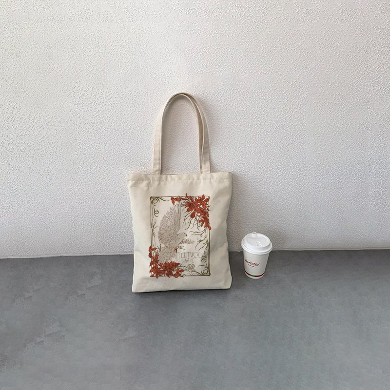 1 pc Fleetwood Mac Dove pattern Tote Canvas Personalized Shoulder Bag For Travel Women's Reusable Shopping Bag With Logo