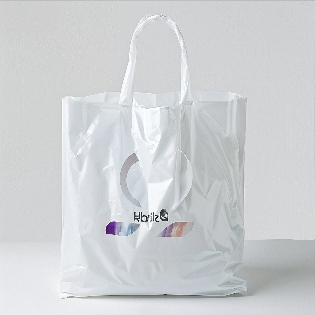 Colorful Branded Luxury Full Color Pink Soft Loop Reusable Recycle Transparent Plastic Shopping Bag With Handle