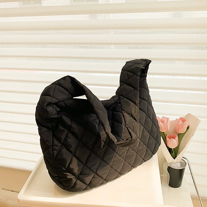 Fashion Shopping Bag Solid Color Quilted Messenger Bag for Women Vacation Travel