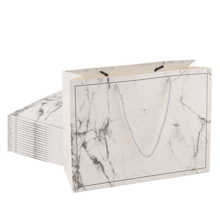 High quality custom printed luxury gift paper shopping marble design paper gift bag