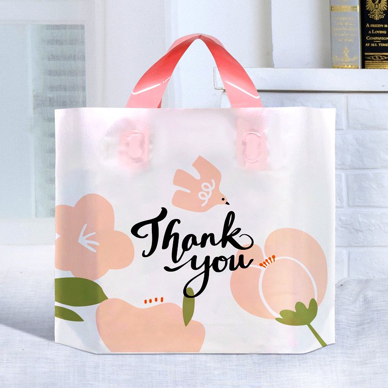 Oke Yiwu Factory Spot Wholesale Plastic Gift Bags HDPE Clothing Store Shopping Bags Thank you For Your Handbag