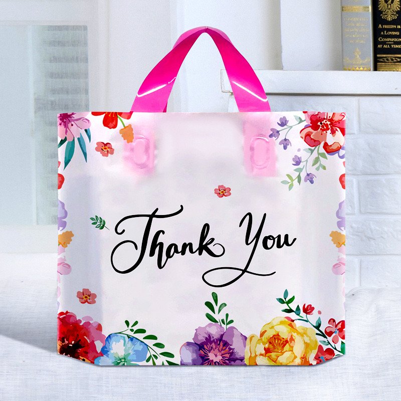 Oke Yiwu Factory Spot Wholesale Plastic Gift Bags HDPE Clothing Store Shopping Bags Thank you For Your Handbag