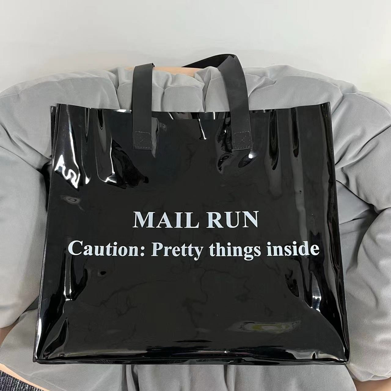 Custom wholesale eco-friendly Colorful Transparent Gift Pvc Bag Clear transparent Shopping Pvc Tote Bag With Logo Print