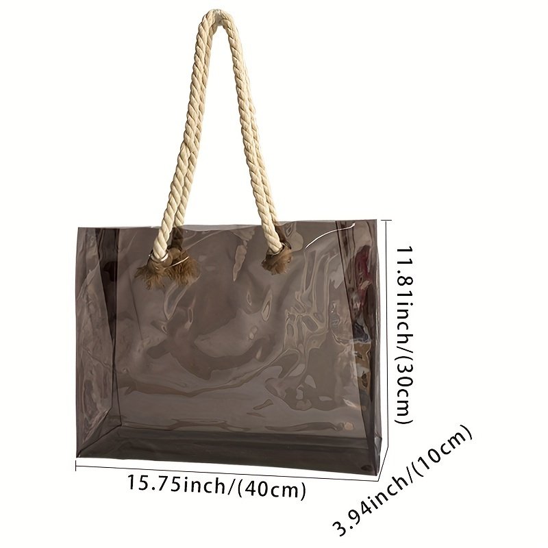 Custom Logo PVC Stadium Bags Transparent Plastic Shopping Bag Vinyl Clear Tote Bags
