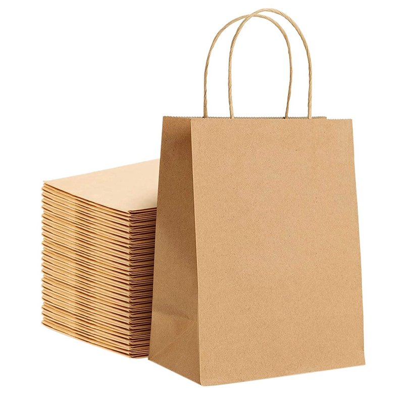 Customized Take Away Food Bag Fashion Shopping Bag Brown Kraft Paper Bags