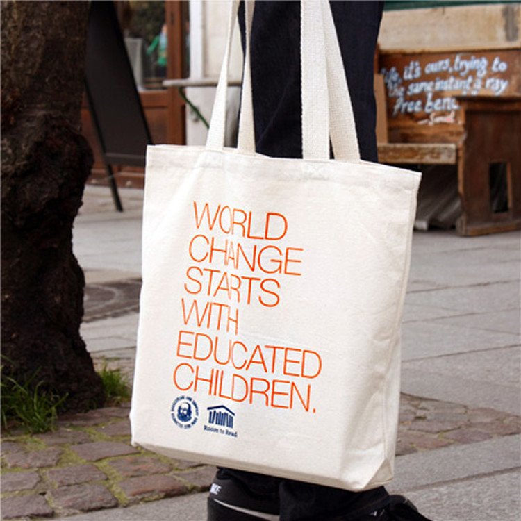 Custom printed recycled eco lightweight durable shopping handbags grocery women Cotton Bags With Logo