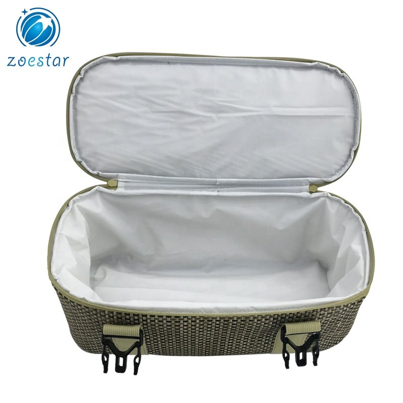 2 in 1 Ladies Big Knitted Nylon Mesh Tote Shoulder Bag with Cooler Compartment Daily Office Beach Shopping Bag