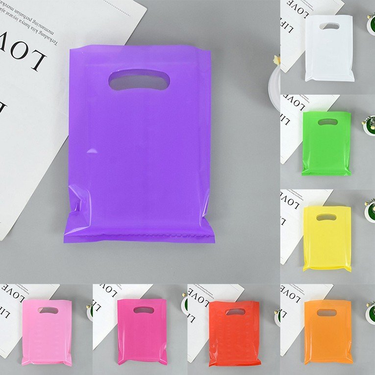 Custom printed plastic shopping bag shopping die cut bag plastic packaging bags handle with own logo